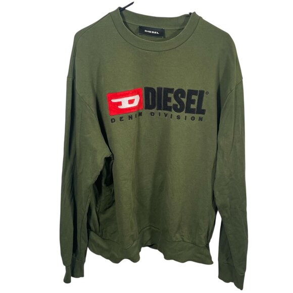 Diesel Pullover Crewneck Mens Large Sweatshirt Green Denim Division - Picture 1 of 8